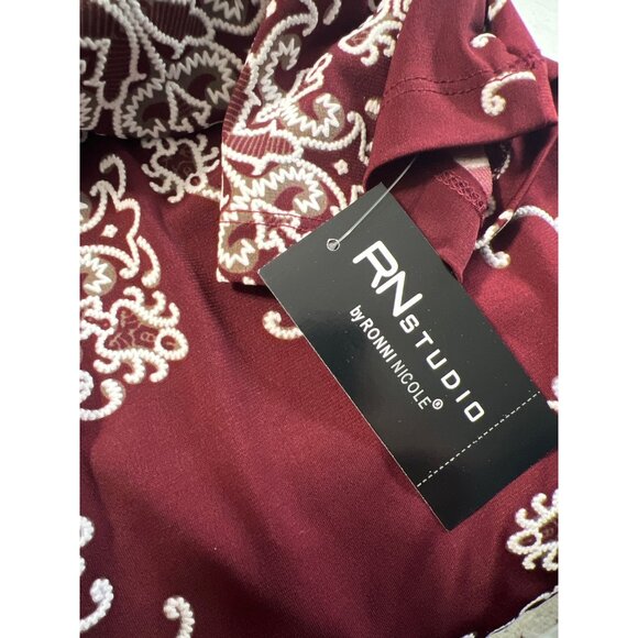 RED Ronni Nicole Floral Embossed Dress 16W - Picture 10 of 13